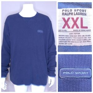 POLO SPORT Ralph Lauren Vintage Long Sleeve Shirt XXL 2XL Mens Thermal Knit RL